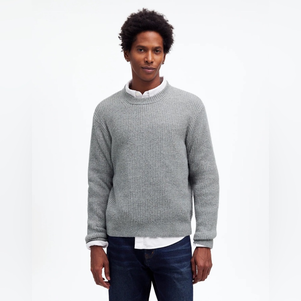Madewell Men’s Wyckoff grey sweater medium